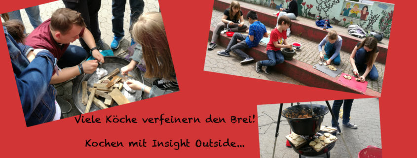 drei Bilder vom Outdoor-Kochen mit der KJZ Mainz-Stadt