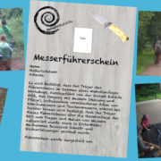 Viele Kinder beim Schnitzen im Wald